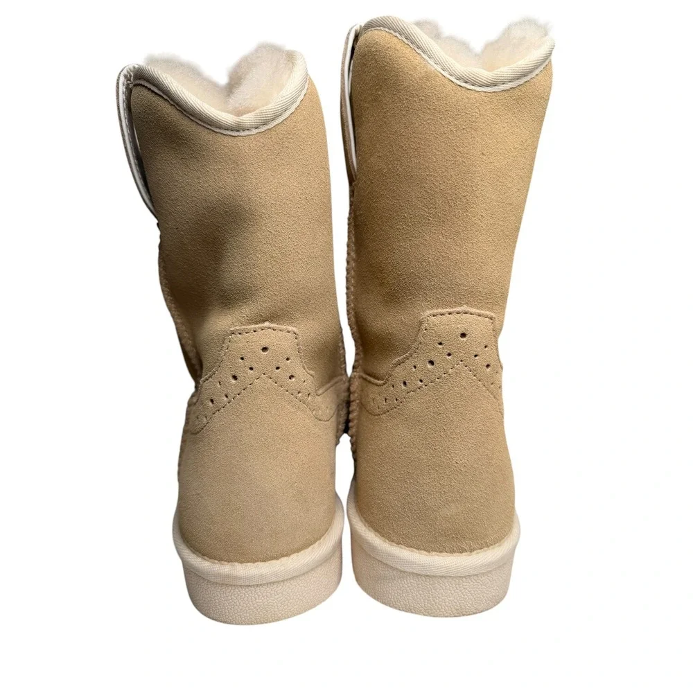 Justin Heidi Shearling Lined Suede‎ Boots Size 9 Natural Beige